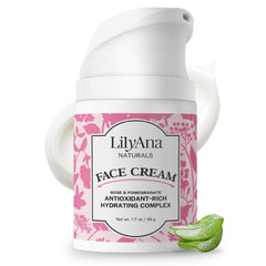 LilyAna Naturals face-neck moisturizer with rose distillate for hydrated, radiant skin