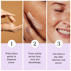 LilyAna Naturals neck application demonstrates gentle firming for facial and neck areas.