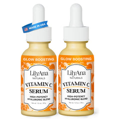 LilyAna Naturals Vitamin C Serum bottle pour for radiant skin