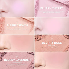 Lilybyred Luv Beam Blur Cheek seamless application swatch on cheek