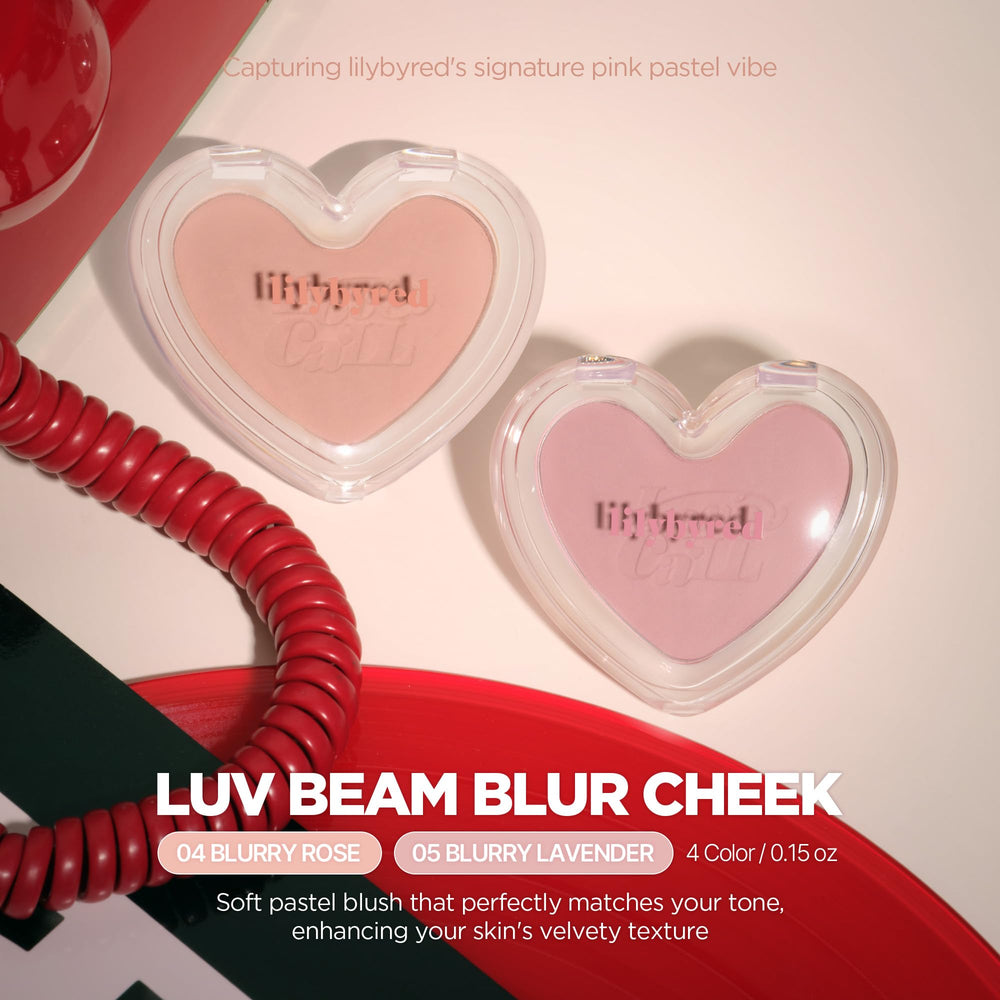 Lilybyred Luv Beam Blur Cheek pastel swatch in 05 Blurry Lavender for natural flush