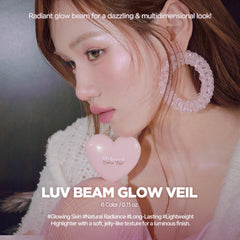 lilybyred Luv Beam Glow Veil prismatic pearls shimmer with changing light for luminous upgrade.