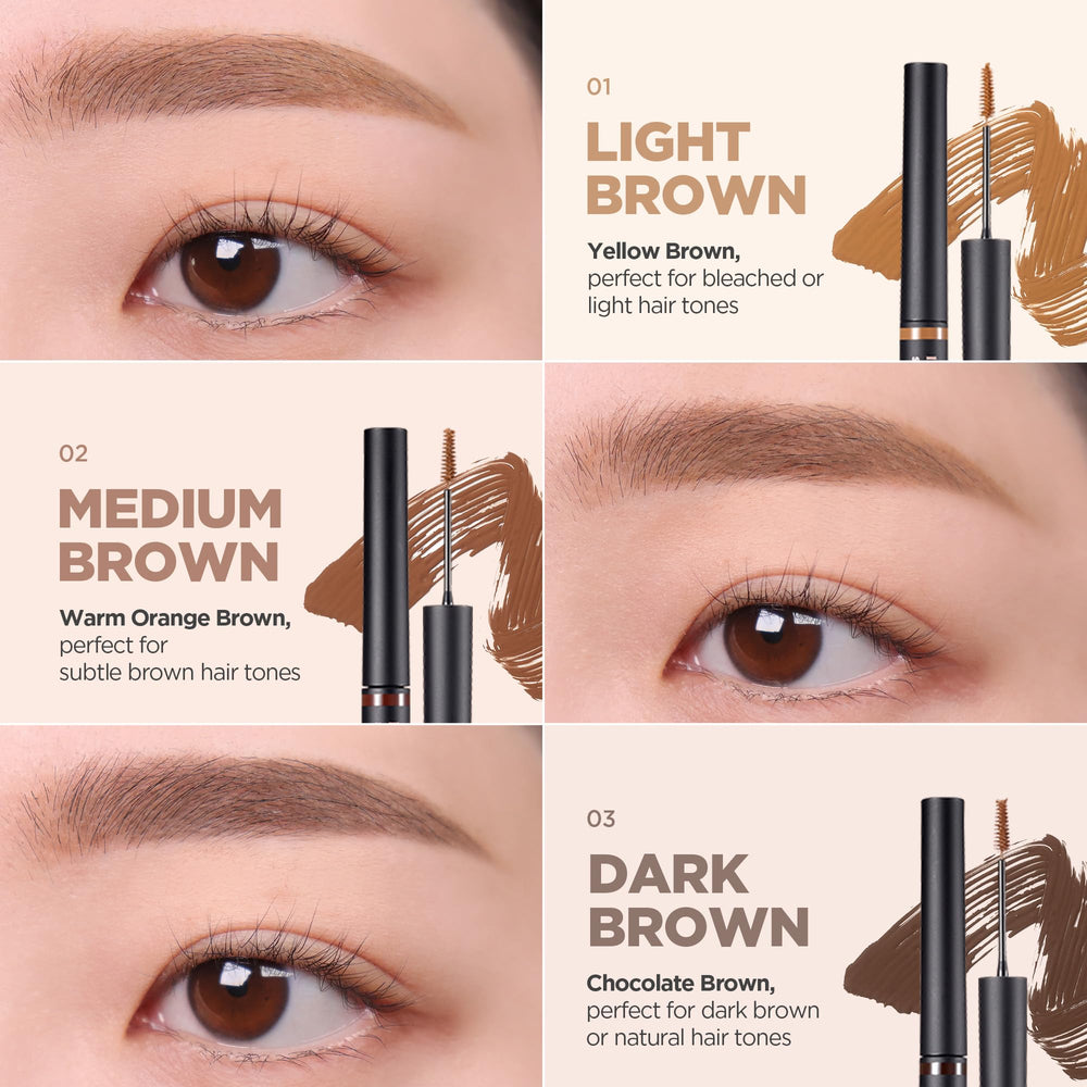 Lilybyred Skinny Mes Brow Mascara smudge-proof formula resists transfer in humidity.