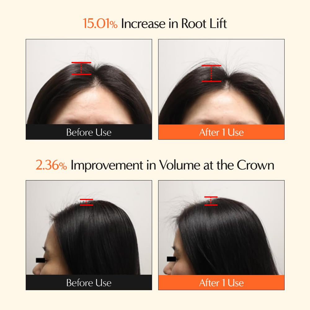 Lilyeve GrowTurn hair-volume after wash showing fuller-looking strands with a lightweight feel.