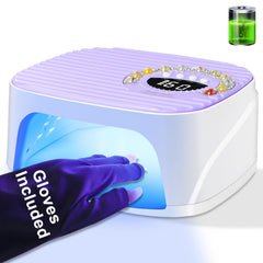 LimeGirl UV Nail Lamp in action with hand inside and automatic sensing.