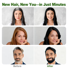 Limer Hair Dye Shampoo color transformation illustrates quick gray coverage.