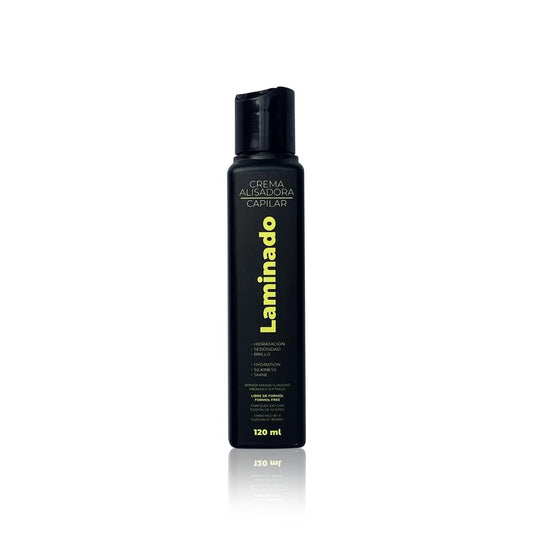 Lina Zapata LZ Laminado cream jar showcases formaldehyde-free keratin for salon-smooth results.