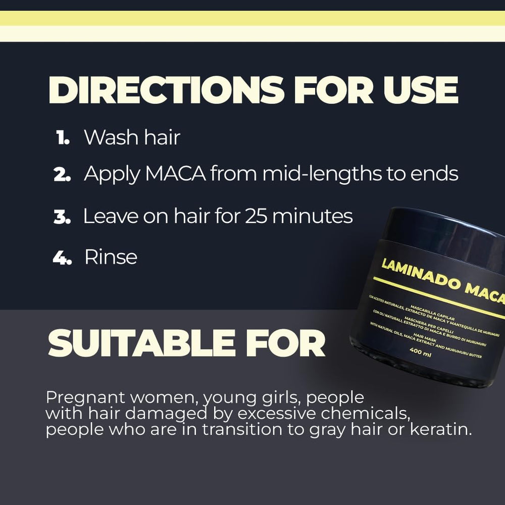 Lina Zapata LZ Maca Hair Treatment texture closeup highlights formula.