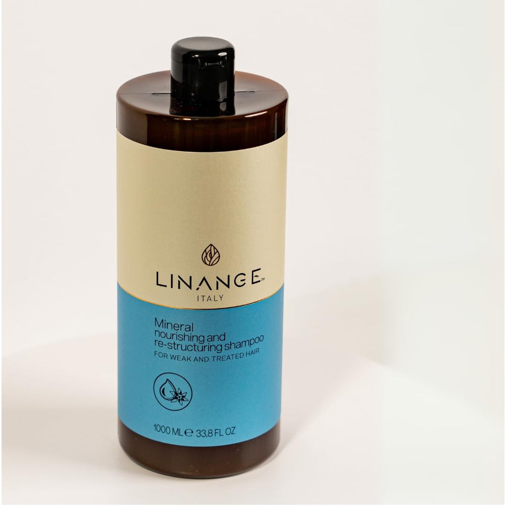 Linange Mineral Nourishing Shampoo foamy lather demonstrates gentle cleansing for stressed hair.