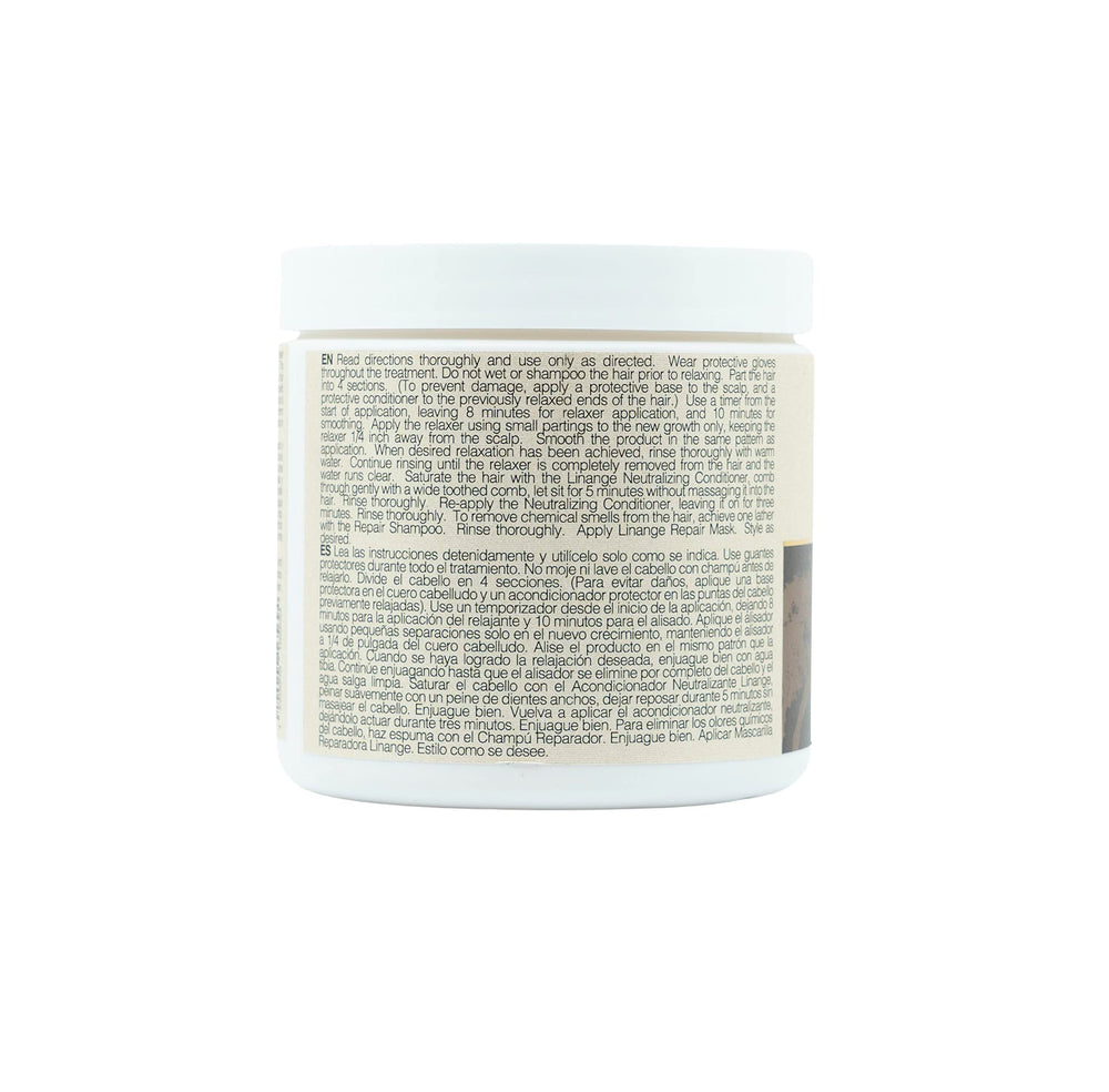 Linange Relaxer with Shea Butter final shine preview, suggesting healthy-looking, manageable hair.