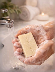 LINDA NATURA Minimalist ingredient list close-up reveals simple, natural formula.