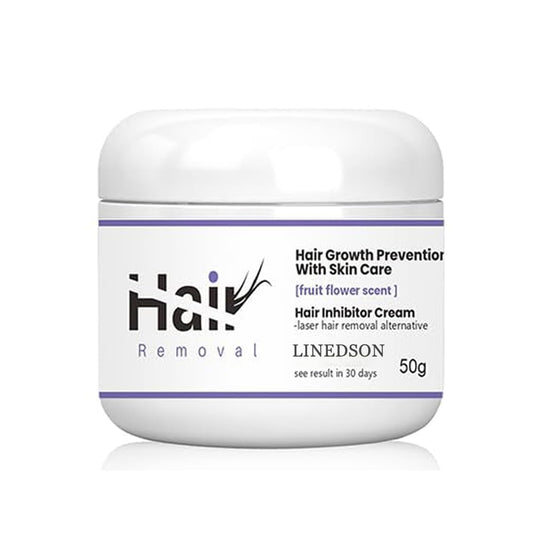 LINEDSON face hair inhibitor cream bottle with lavender for smoother skin after depilation
