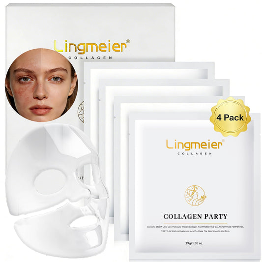 Lingmeier Hydrating Overnight Collagen Mask glossy sheet delivers overnight hydration