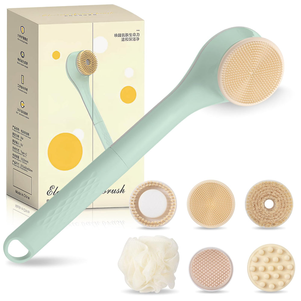 LINGSFIRE ergonomic curved head provides comfortable grip during back cleansing.