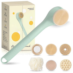 LINGSFIRE ergonomic curved head provides comfortable grip during back cleansing.