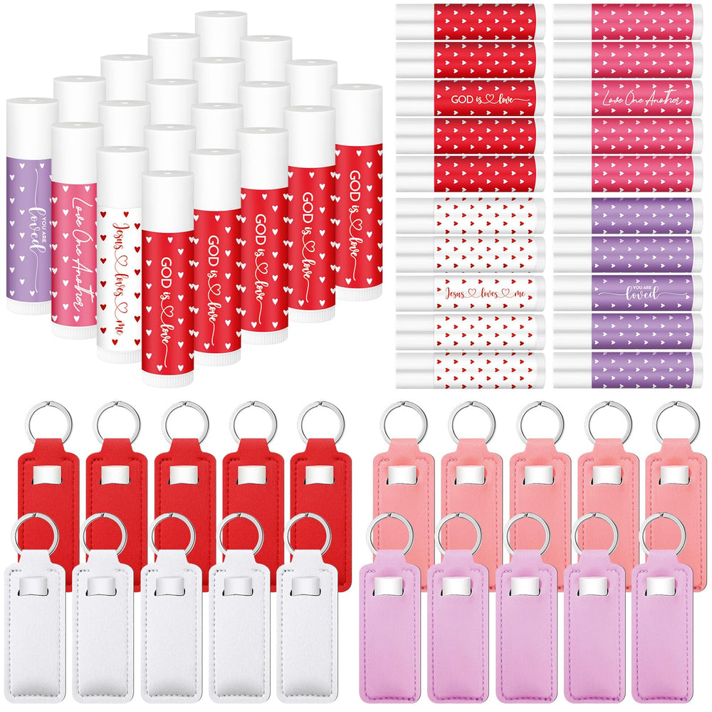 Linyuthia Galentines lip balm set with colorful designs, ideal for gifting friends.