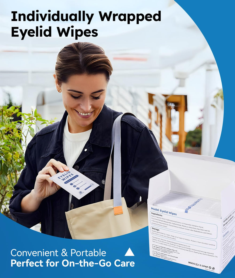 Linzercin Eyelid Cleansing Wipes travel essentials ready in a compact package.