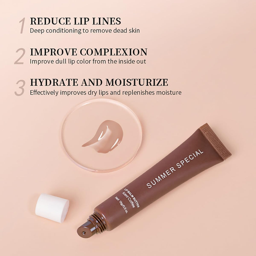 5-Color Summer Special Lip Balm Mint Clear swipe highlighting refreshing shine.