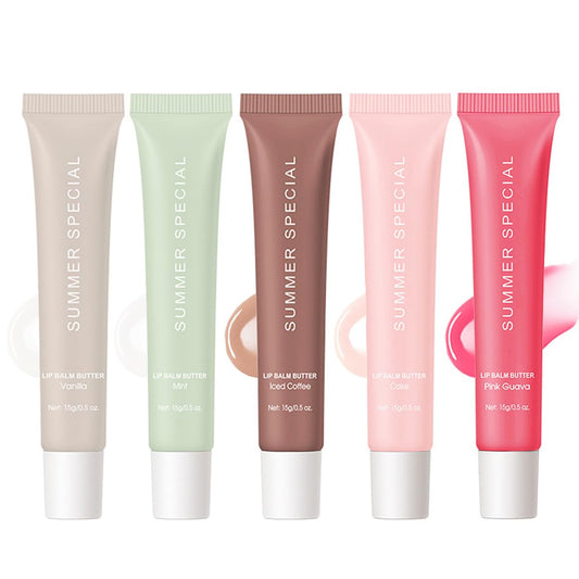 5-Color Summer Special Lip Balm Vanilla Nude swatch for daily hydration.