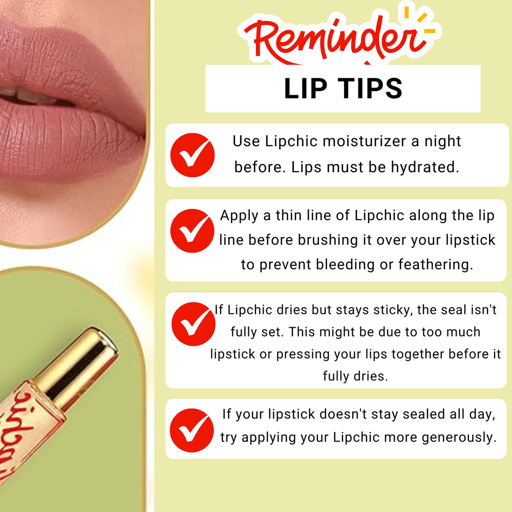 Lip Chic by Ella sealer drying action demonstrating fast set.