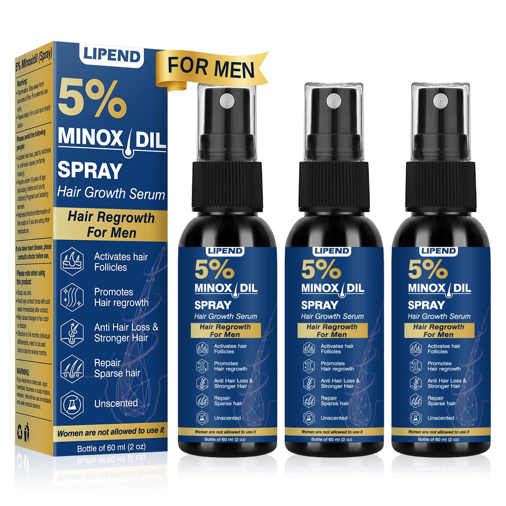 LIPEND Minoxidil spray bottle angled for targeted scalp application