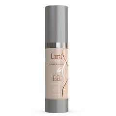 Lira Clinical BB Cream bottle with pump and SPF 30 protection