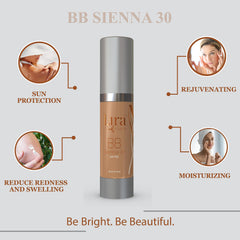 Lira Clinical BB Sienna 30 hand application shows smooth blend