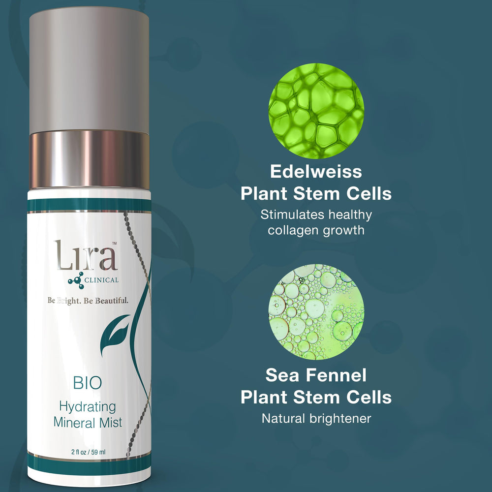 Lira Clinical BIO Hydrating Mineral Mist compact size fits purse or gym bag.