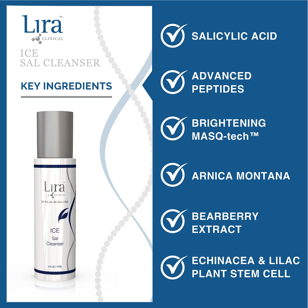 Lira Clinical ICE Sal Cleanser travel size offers a cooling daily cleanse on the go
