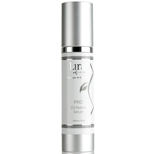 Lira Clinical Pro C4 Retinol Serum bottle showing antioxidant-rich formula for brightening