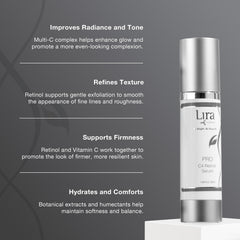 Lira Clinical Pro C4 Retinol Serum ingredients label highlighting plant stem cells