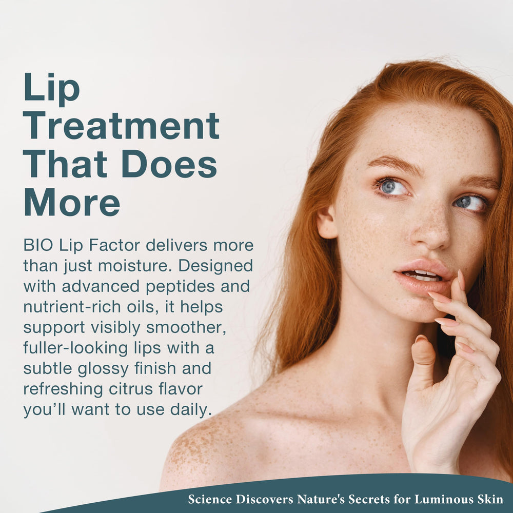 Lira Clinical BIO Lip Factor texture with glossy finish on lips