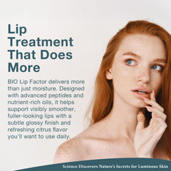 Lira Clinical BIO Lip Factor texture with glossy finish on lips