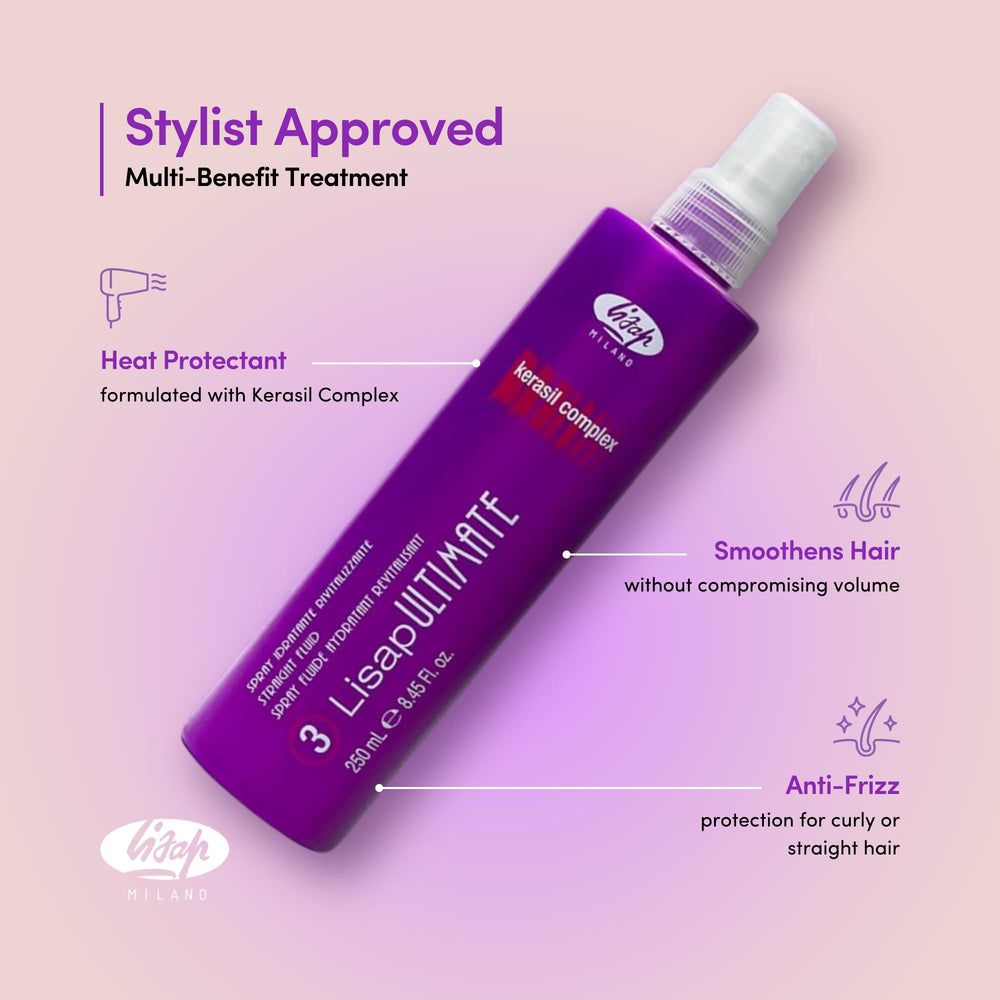 Lisap blow-dry heat protectant application reducing heat damage.