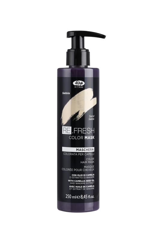 Lisap Color Depositing Hair Mask Sand bottle highlights vibrant shine and hydration.