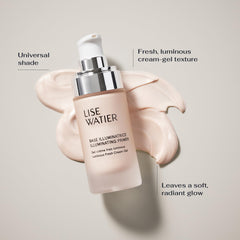 Lise Watier Illuminating Primer after foundation highlighter on cheekbone