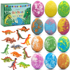 Lisotera Easter bath bombs with colorful dino eggs for kids' bath time.