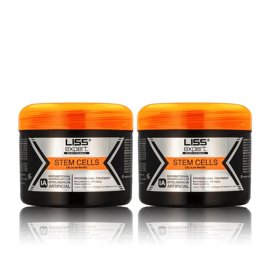 Liss Expert stem cells jar demonstrates professional-grade treatment for rejuvenated hair.