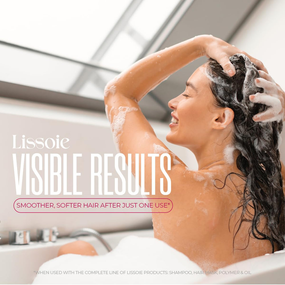 Lissoie Revitalizing Shampoo color-safe formula on color treated hair.