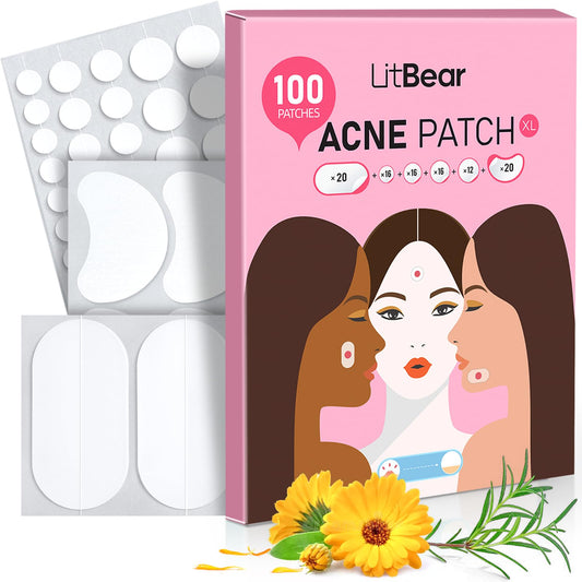 LitBear 8mm patch applied to a small blemish for precise spot care.