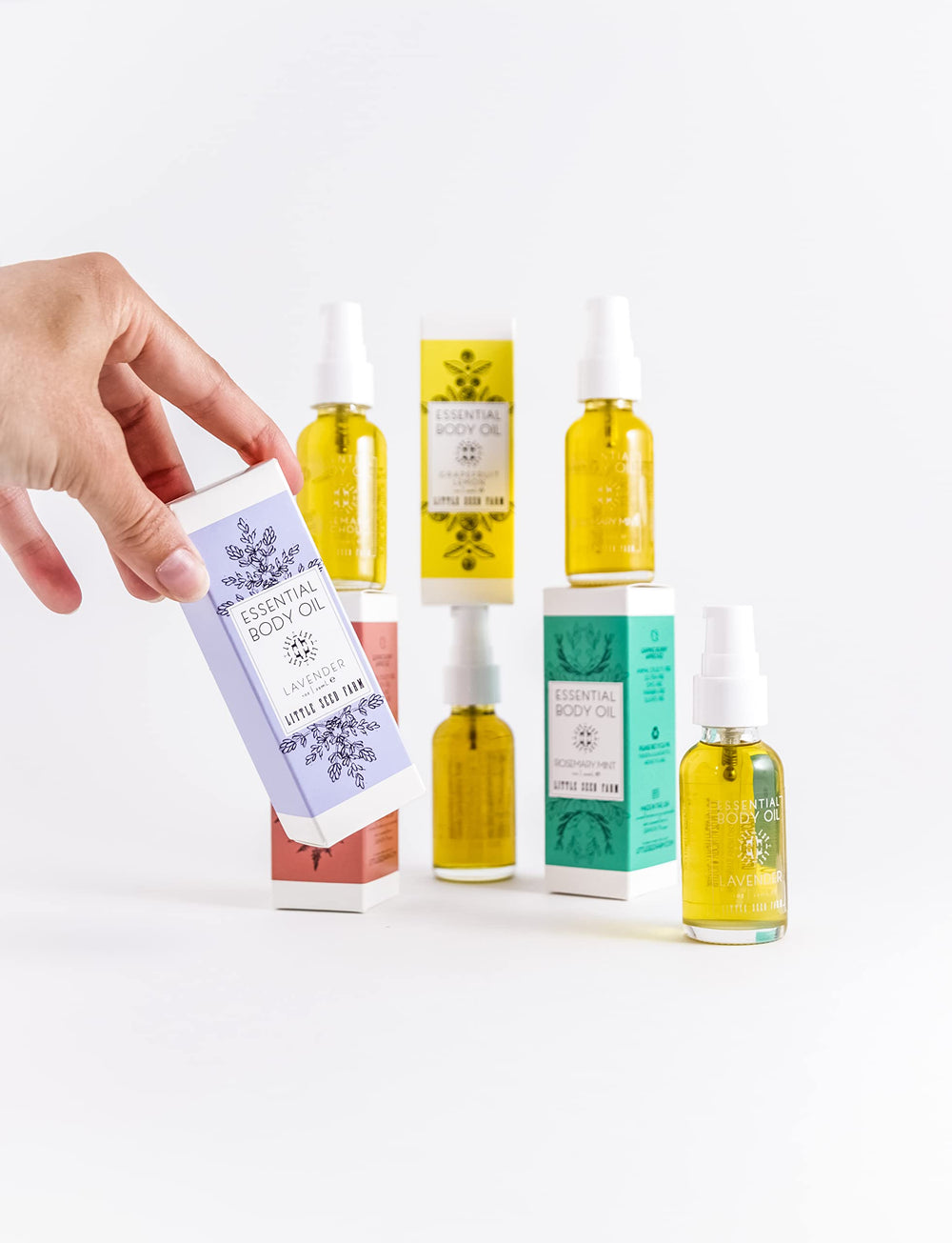 Label highlights natural ingredients for sensitive skin from Little Seed Farm.
