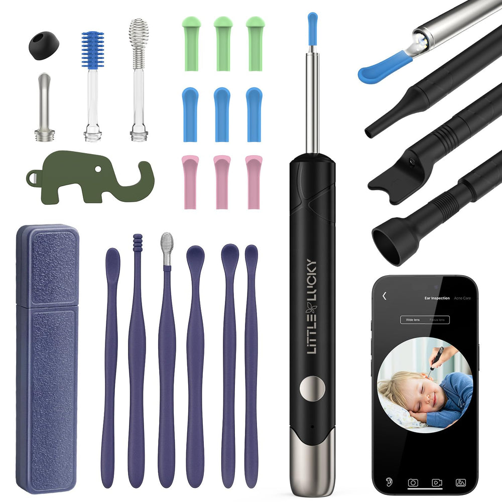 Littlelucky ear-wax removal camera showing clear canal view for safe inspection