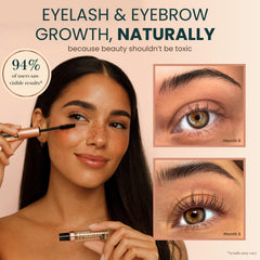Live Fraiche lash serum wand applying for precise brow and lash care.