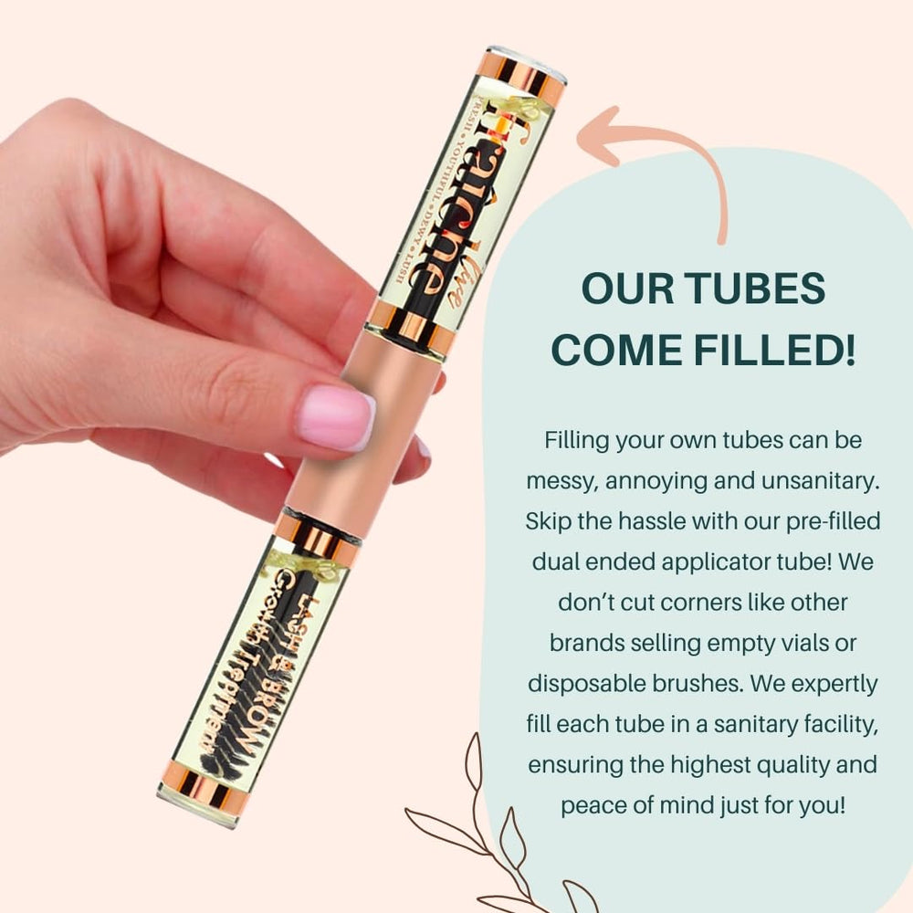 Live Fraiche eyebrow serum brush image highlights controlled brow nourishment