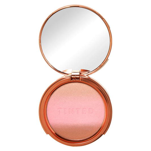 Live Tinted Huebeam gradient bronzer palette closeup for natural sunkissed glow