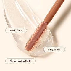 Live Tinted Huebrow clear brow gel bristle-side for fluffy brow enhancement.