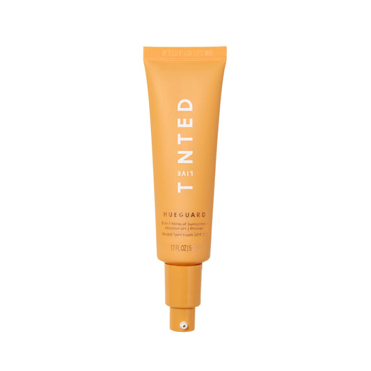 Live Tinted Hueguard bottle pour shows quick, easy sunscreen application.