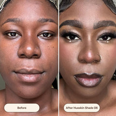 Under-eye application of Live Tinted Hueskin concealer demonstrating crease resistance.