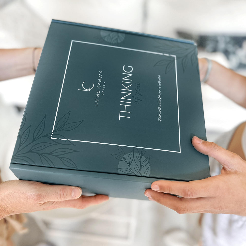 Living Canvas Design hair scrunchie helps keep hair secure during pampering