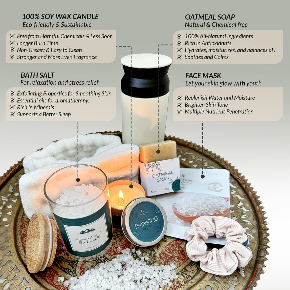 Living Canvas Design soy wax candles create a soothing ambiance for self-care moments
